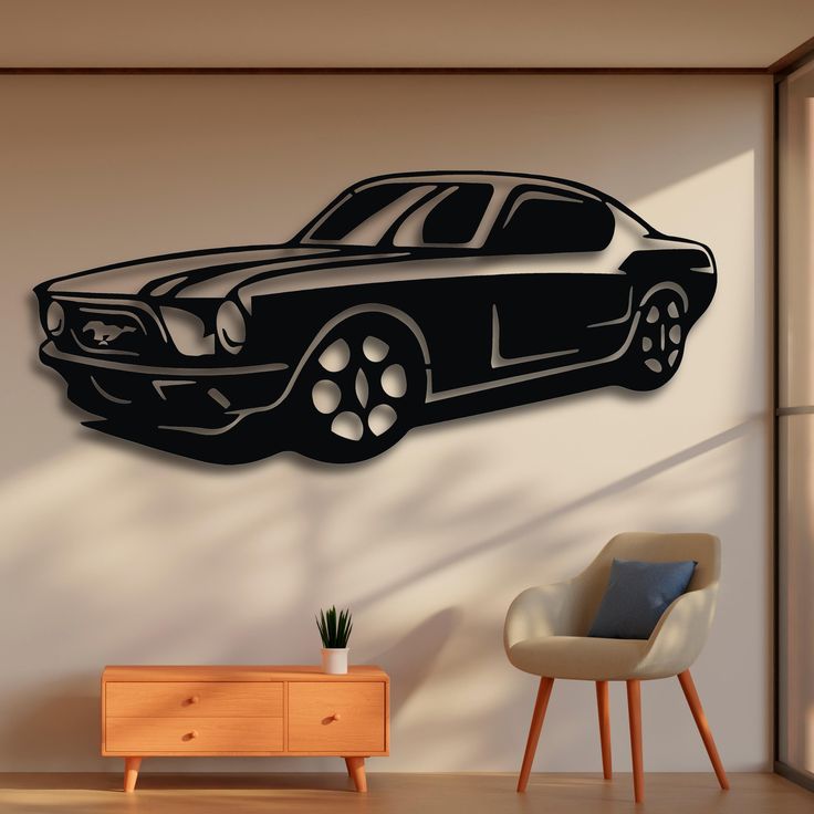 Classic Car Metal Wall Art – Vintage Automotive Silhouette