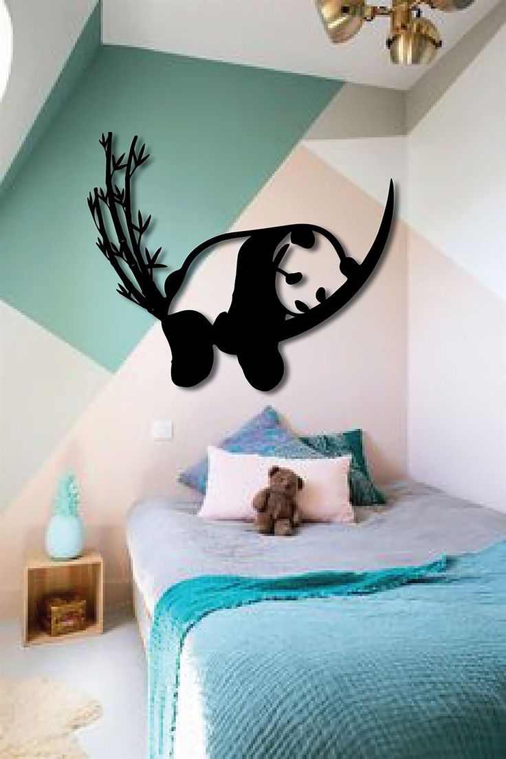 Cute Panda Metal Wall Art – Modern Animal Design for Kids Room & Home Décor