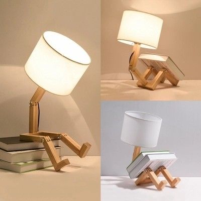 Creative Wooden Reading Man Table Lamp