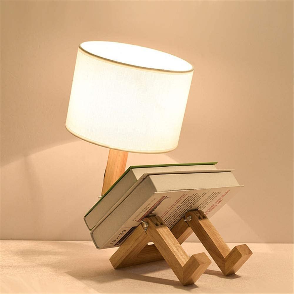Creative Wooden Reading Man Table Lamp