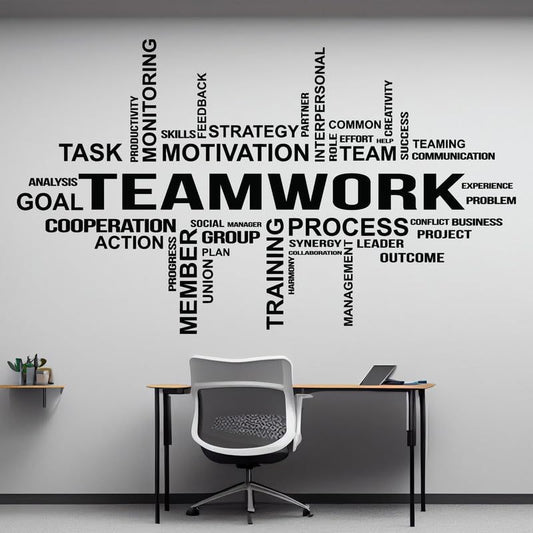 💼 “TEAMWORK” Motivational Office Wall Sticker