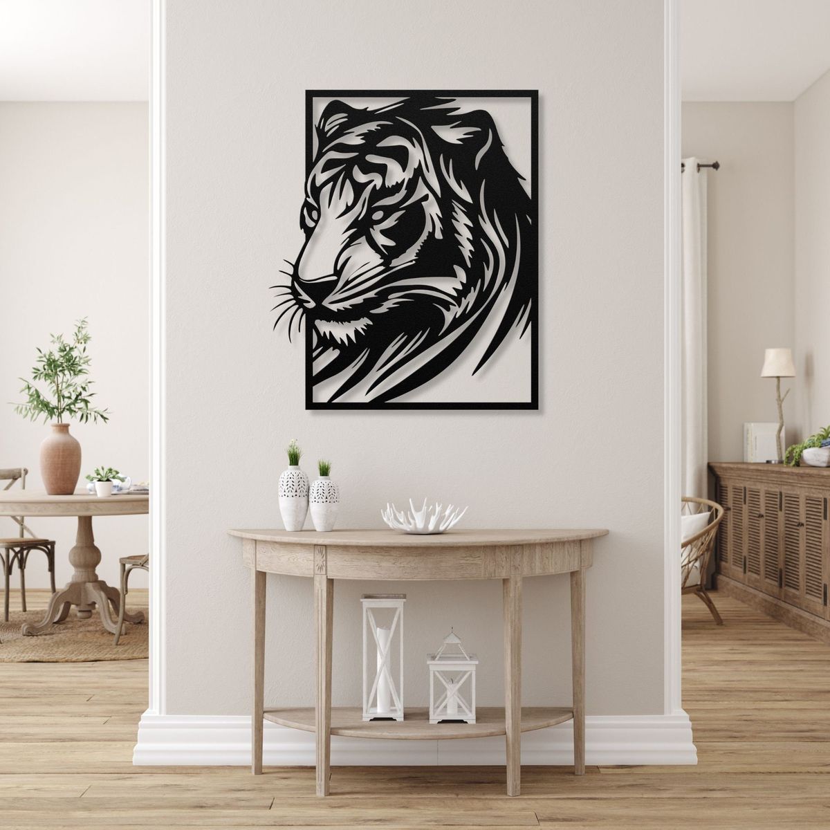 Majestic Tiger Metal Wall Art – Modern Wildlife Home Decor