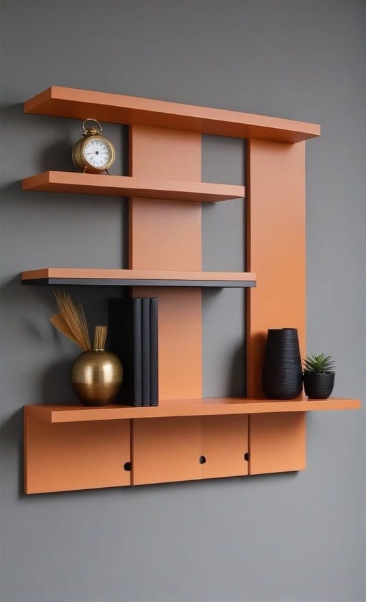 Modern Wall-Mounted Floating Shelf with Asymmetric Design