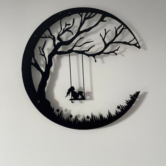 Moon Tree Silhouette Wall Art